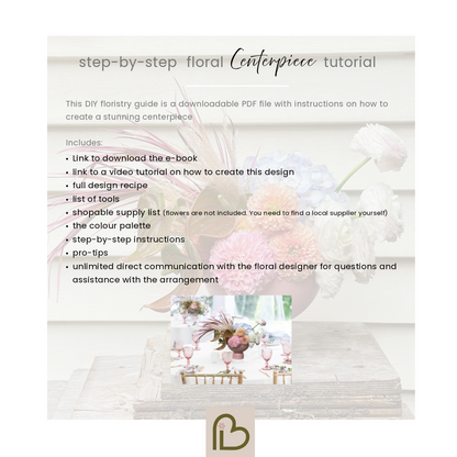 Lesson on Centerpiece. How-To-Make floral arrangement video tutorial + e-book